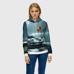 Женская толстовка 3D Porsche - racing route - motorsport - фото 2