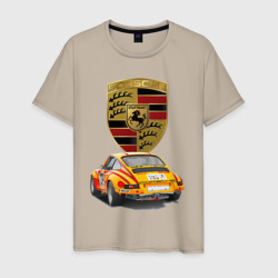 Мужская футболка хлопок Porsche - Motorsport - racing team