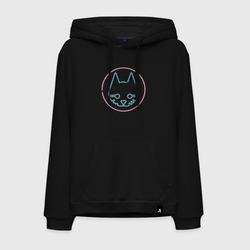 Мужская толстовка хлопок Stray logo neon, цвет черный