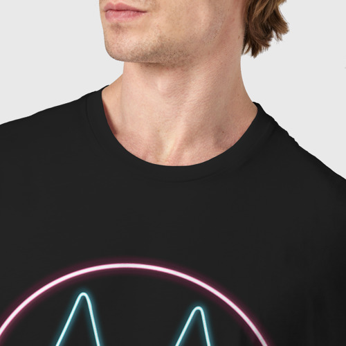 Мужская футболка хлопок Stray logo neon, цвет черный - фото 6