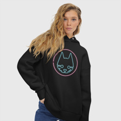 Женское худи Oversize хлопок Stray logo neon - фото 2