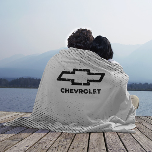 Плед 3D Chevrolet с потертостями на светлом фоне, цвет 3D (велсофт) - фото 3