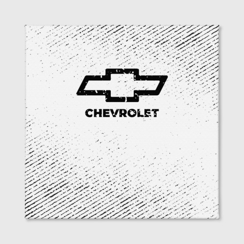 Холст квадратный Chevrolet с потертостями на светлом фоне, цвет 3D печать - фото 2