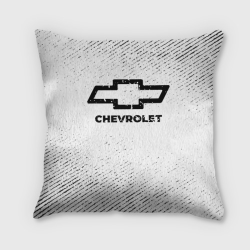 Подушка 3D Chevrolet с потертостями на светлом фоне