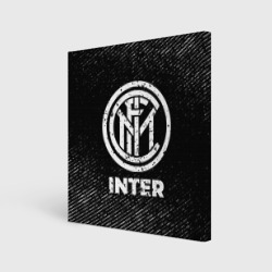 Холст квадратный Inter с потертостями на темном фоне