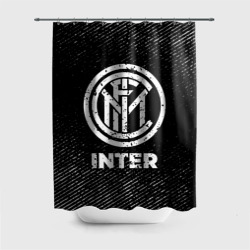 Штора 3D для ванной Inter с потертостями на темном фоне