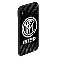 Чехол для iPhone XS Max матовый Inter с потертостями на темном фоне - фото 2