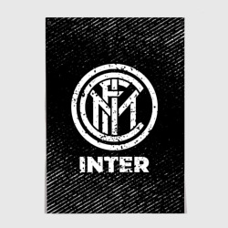 Постер Inter с потертостями на темном фоне