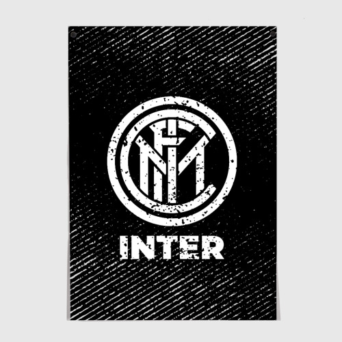 Постер Inter с потертостями на темном фоне