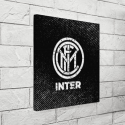 Холст квадратный Inter с потертостями на темном фоне - фото 2