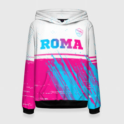 Женская толстовка 3D Roma neon gradient style: символ сверху