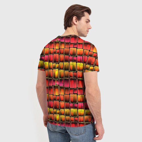 Мужская футболка 3D Неоновый геометрический узор, цвет 3D печать - фото 4