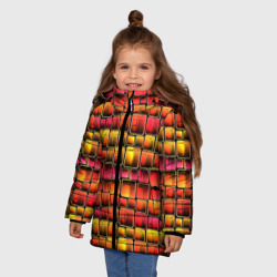 Зимняя куртка для девочек 3D Неоновый геометрический узор - фото 2