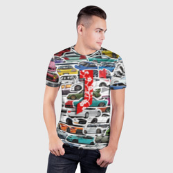 Мужская футболка 3D Slim JDM автомобили 90х - фото 2