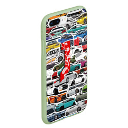 Чехол для iPhone 7Plus/8 Plus матовый JDM автомобили 90х - фото 2
