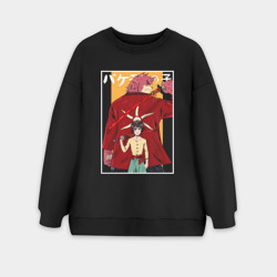 Женский свитшот oversize без начеса хлопок Kumatetsu and Ren art