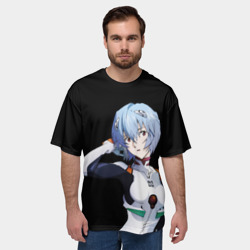 Мужская футболка oversize 3D Евангелион - Аянами Рэй - фото 2