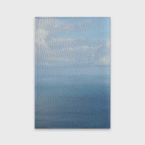 Обложка для паспорта матовая кожа Крымское море, цвет синий - фото 2