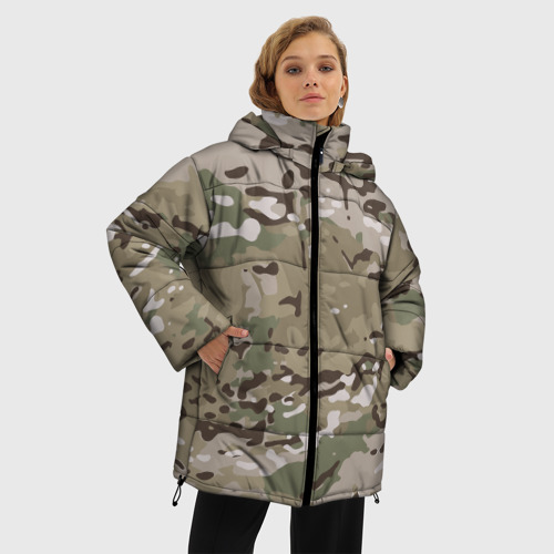 Женская зимняя куртка Oversize Камуфляж Multicam, цвет черный - фото 3