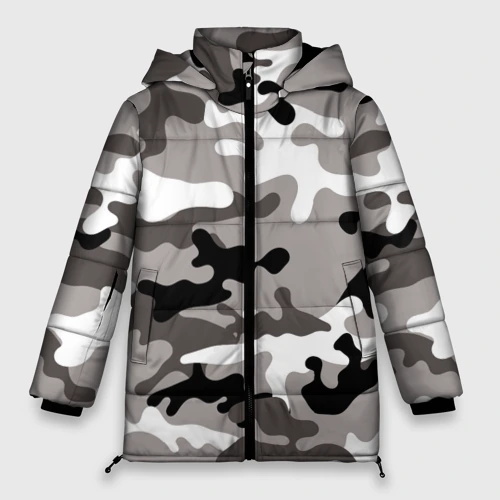 Женская зимняя куртка Oversize Камуфляж Urban крупный