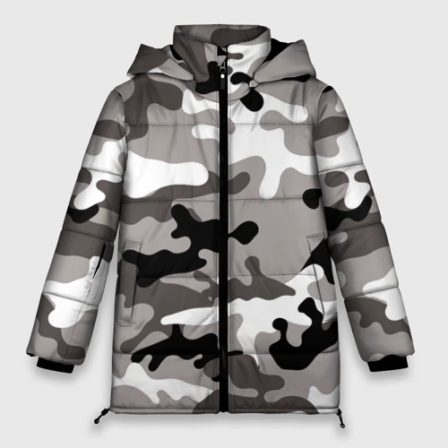 Женская зимняя куртка Oversize Камуфляж Urban крупный