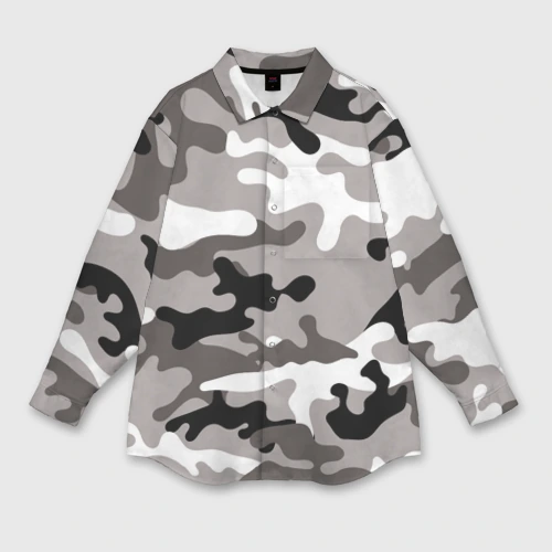 Женская рубашка oversize 3D Камуфляж Urban крупный