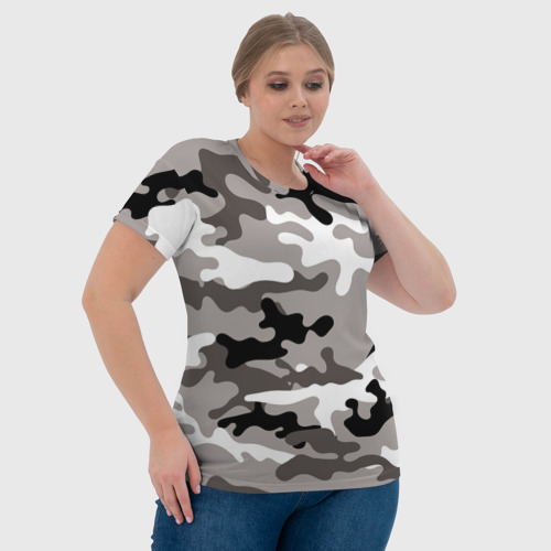 Женская футболка 3D Камуфляж Urban крупный, цвет 3D печать - фото 6