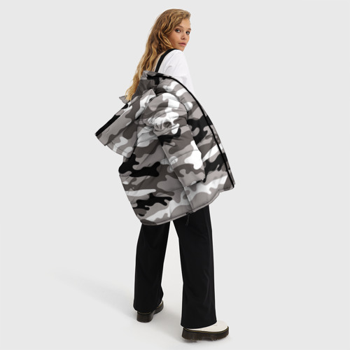 Женская зимняя куртка 3D с принтом Камуфляж Urban крупный, вид сбоку #3