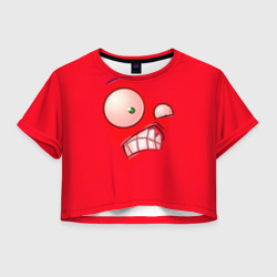 Женская футболка Crop-top 3D Plants vs Zombies - Перчик