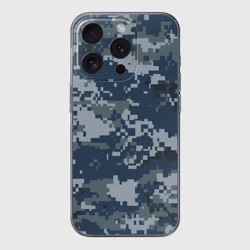 Чехол для iPhone 15 Pro Max силиконовый с защитой камеры Камуфляж Росгвардия цифра