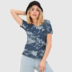 Женская футболка 3D Slim Камуфляж Росгвардия цифра - фото 2