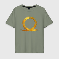 Мужская футболка хлопок Oversize Golden logo GoW Ragnarok