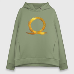 Женское худи Oversize хлопок Golden logo GoW Ragnarok