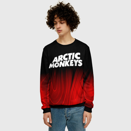 Мужской свитшот 3D Arctic Monkeys red plasma, цвет черный - фото 3