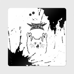 Магнит виниловый Квадрат Babymetal рок кот на светлом фоне