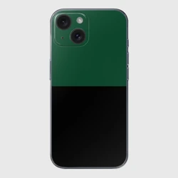 Чехол для iPhone 15 силиконовый с защитой камеры Серьёзный Зелёный