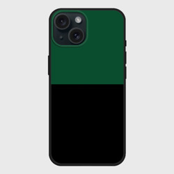 Чехол силиконовый для Apple iPhone 15 матовый Серьёзный Зелёный