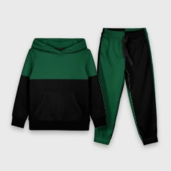 Детский костюм с толстовкой 3D Серьёзный Зелёный
