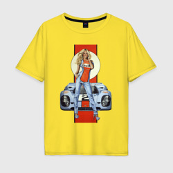 Мужская футболка хлопок Oversize Porsche - Motorsport - Girl