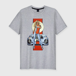 Мужская футболка хлопок Slim Porsche - Motorsport - Girl