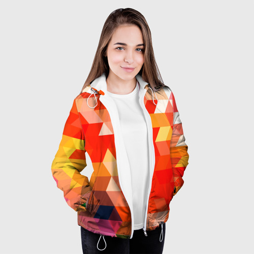 Женская куртка 3D Осень в огне, цвет белый - фото 4