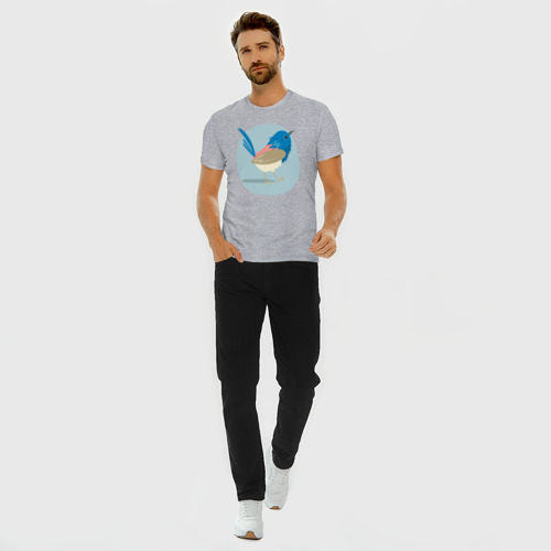 Мужская футболка хлопок Slim Сиалия, цвет меланж - фото 5
