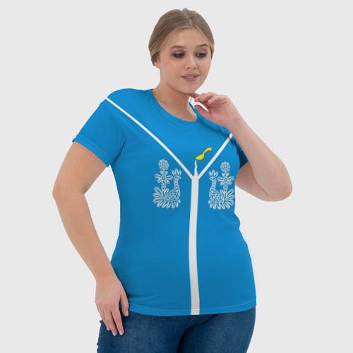 Женская футболка 3D с принтом Кировская область: флаг города Советска, фото #4
