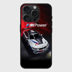 Чехол силиконовый для Apple iPhone 15 Pro матовый BMW M4 GT4 - motorsport