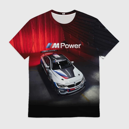 Мужская футболка 3D BMW M4 GT4 - motorsport