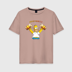 Женская футболка хлопок Oversize Homer & Beer