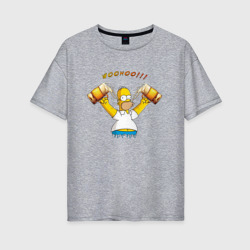 Женская футболка хлопок Oversize Homer & Beer