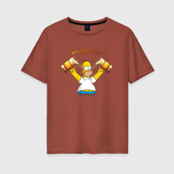 Женская футболка хлопок Oversize Homer & Beer