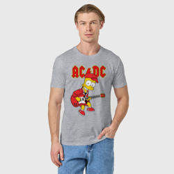 Мужская футболка хлопок AC DC Барт Симпсон - фото 2
