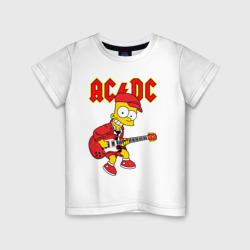 Детская футболка хлопок AC DC Барт Симпсон